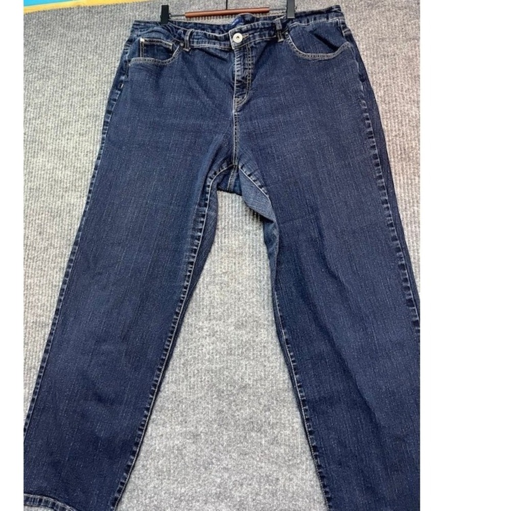 Bandolino Blu Womens Dark Wash Straight Leg Denim Jeans Blue Plus Size